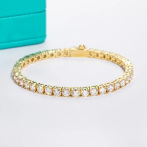 SimplyJewel 6.5mm 24-29cttw  D Color Moissanite Diamond Tennis Bracelet On Hand 925 Sterling Silver Wedding Bracelets For Woman - Simply Jewel